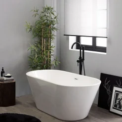 Baignoire Autoportante En Acrylique Blanc Allegra