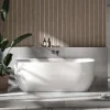 Baignoire autoportante LENA acrylique blanc brillant - 170x75cm - Garantie 5 ans - Avec siphon et robinet mitigeur 1523C