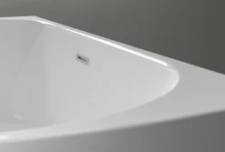 Baignoire autoportante LENA acrylique blanc brillant - 170x75cm - Garantie 5 ans - Sans robinet, Avec siphon