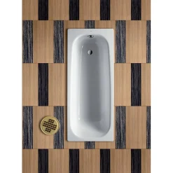 Baignoire avec pieds CONTESA 170x70cm percée 2 trous en acier blanc ROCA A235897000