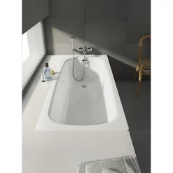 Baignoire avec pieds CONTESA 170x70cm percée 2 trous en acier blanc ROCA A235897000