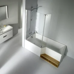 Baignoire bain douche 180 x 90 cm JACOB DELAFON Neo blanc brillant gauche