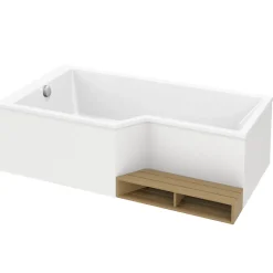 Baignoire bain douche 150 x 80 cm JACOB DELAFON Neo blanc brillant gauche