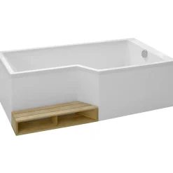 Baignoire bain douche 170 x 90 cm JACOB DELAFON Neo blanc mat droite