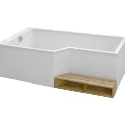 Baignoire bain douche 170 x 90 cm JACOB DELAFON Neo blanc mat gauche