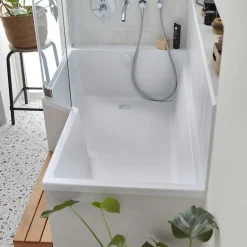 Baignoire bain douche 150 x 80 cm JACOB DELAFON Neo blanc mat gauche