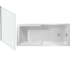 Baignoire bain douche JACOB DELAFON Struktura + pare bain + étagère 170 X 75