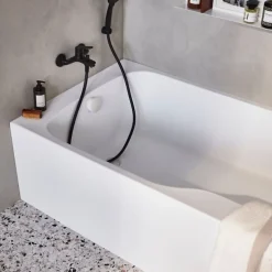 Baignoire bain douche JACOB DELAFON Malice antidérapante + tablier niche + pare bain 170 x 90 gauche