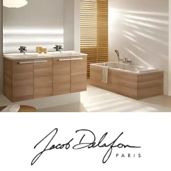 Baignoire bain douche JACOB DELAFON Struktura + pare bain + tablier + étagère 170 x 70