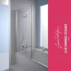 Baignoire bain douche JACOB DELAFON Struktura + pare bain + tablier + étagère 170 x 70