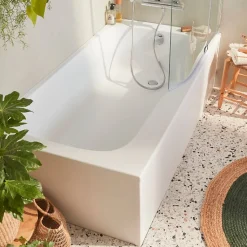 Baignoire bain douche JACOB DELAFON Malice antidérapante + pare bain 160 x 85, version droite