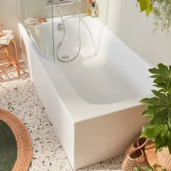 Baignoire bain douche JACOB DELAFON Malice, antidérapant, version Gauche Blanc mat 170x90cm