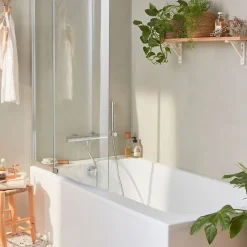 Baignoire bain douche JACOB DELAFON Malice, antidérapant, version Gauche 160x85cm, Blanc mat