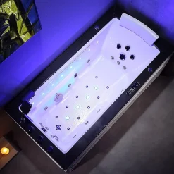 Baignoire balneo LORD SOLO MAX BLACK 1 place ARCHIPEL 180X90 - GAUCHE