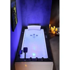 Baignoire balneo LORD SOLO MAX BLACK 1 place ARCHIPEL 180X90 - GAUCHE