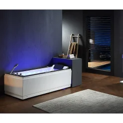 Baignoire balneo LORD SOLO BLACK 1 place ARCHIPEL 170x75 - GAUCHE