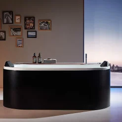 Baignoire balneo NEO BLACK 1 place ARCHIPEL 180x86