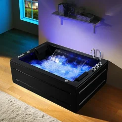 Baignoire balneo NIAGARA DUO BLACK 2 places ARCHIPEL -180x126