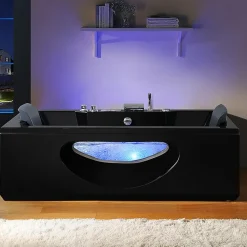 Baignoire balneo RIVIERA BLACK 1 place ARCHIPEL 180x90