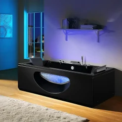 Baignoire balneo RIVIERA BLACK 1 place ARCHIPEL 180x90