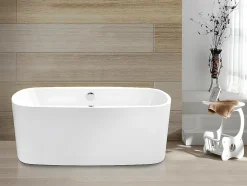 Baignoire balnéo à leds SIRGAO - 1 place - 155L - 150x75 cm - Blanche