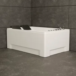 Baignoire balnéo 2 places droite Tonsay Duo 180x120 cm, blanc, by Spalina