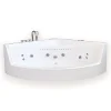 Baignoire Balnèo 150 X 150 cm Chromothérapie 8 jets White Maple