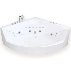 Baignoire Balnèo 150 X 150 cm Chromothérapie 8 jets White Maple