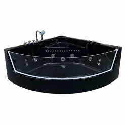 Baignoire Balnèo 150 X 150 cm Chromothérapie 8 jets Black Maple