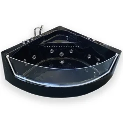 Baignoire Balnèo 150 X 150 cm Chromothérapie 8 jets Black Maple