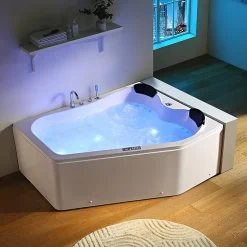 Baignoire balnéo asymétrique MARINA 2 places ARCHIPEL 181x151 - DROITE