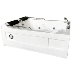 Baignoire Balnèo Blanc 175 X 132 cm Chromothérapie 14 jets Fleur