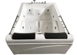 Baignoire Balnèo Blanc 175 X 132 cm Chromothérapie 14 jets Fleur