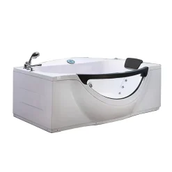 Baignoire Balnèo blanc 180 X 96 cm avec verre frontal 9 jets Jasmine