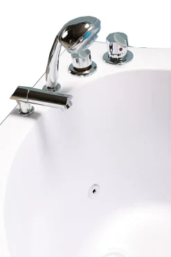 Baignoire Balnèo blanc 180 X 96 cm avec verre frontal 9 jets Jasmine
