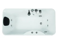 Baignoire balnéo blanche - 1 place - 140L - 150 x 75 x 54,5 cm - Angle droit - GAVINO