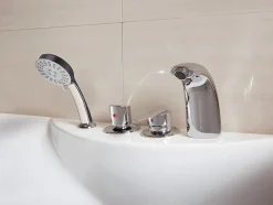 Baignoire balnéo blanche - 1 place - 140L - 150 x 75 x 54,5 cm - Angle gauche - GAVINO