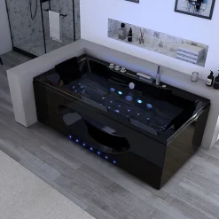 Baignoire balnéo Caïman Black 32 jets Whirlpool