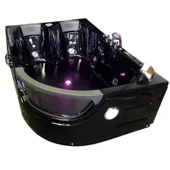 Baignoire Balnèo hydromassage noir 120 x 180 cm 8 jets Violet
