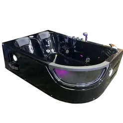 Baignoire Balnèo hydromassage noir 120 x 180 cm 8 jets Violet