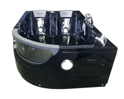 Baignoire Balnèo hydromassage noir 120 x 180 cm 8 jets Violet