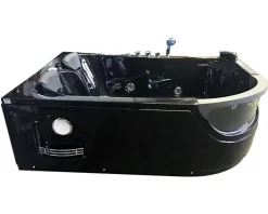 Baignoire Balnèo hydromassage noir 120 x 180 cm 8 jets Violet