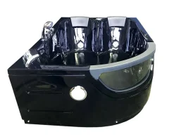 Baignoire Balnèo hydromassage noir 120 x 180 cm 8 jets Bluebell