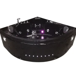 Baignoire Balnèo noir 150 X 150 cm Chromothérapie 14 jets Verbena