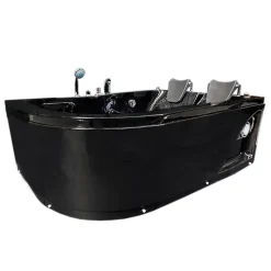 Baignoire Balnèo Noir 170 X 115 cm pour deux personnes 15 jets Black Dahlia