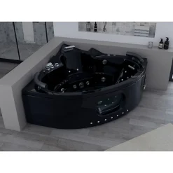 Baignoire balnéo Noire Corleone 48 jets Whirlpool
