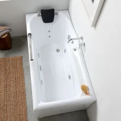 Baignoire Balnéo Rectangulaire Avec Panneau Latéral Diletta À Gauche