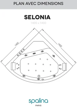 Baignoire balnéo Selonia 140 x 140 cm