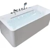 Baignoire balnéo semi-ilot blanche - 1 place - 470 L - 170 x 75 cm - KIRANA