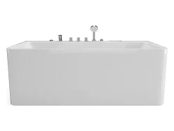 Baignoire balnéo semi-ilot blanche - 1 place - 470 L - 170 x 75 cm - KIRANA